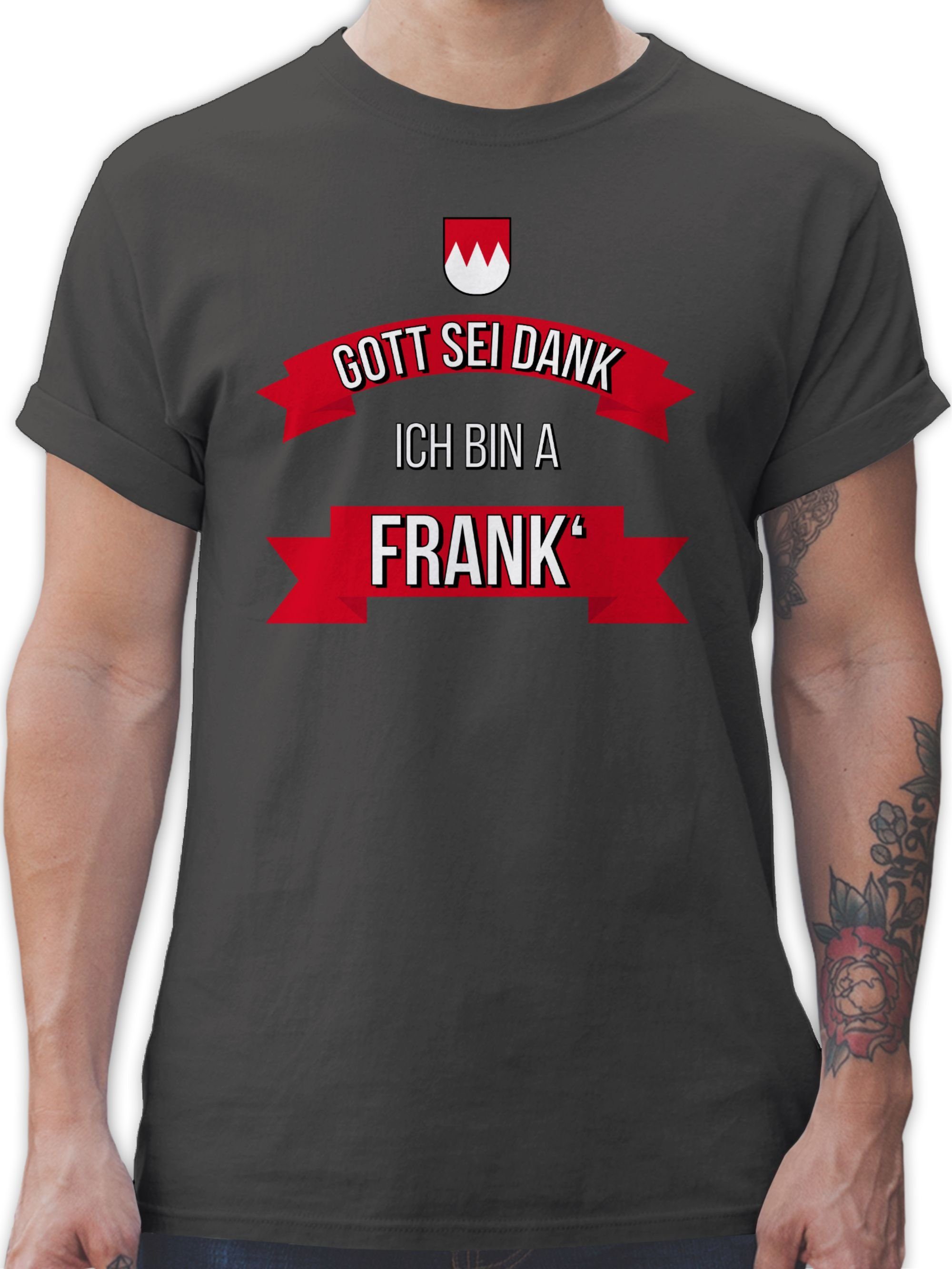 Shirtracer T-Shirt Gott sei Dank ich bin a Frank Franken Kinder 2 Dunkelgrau