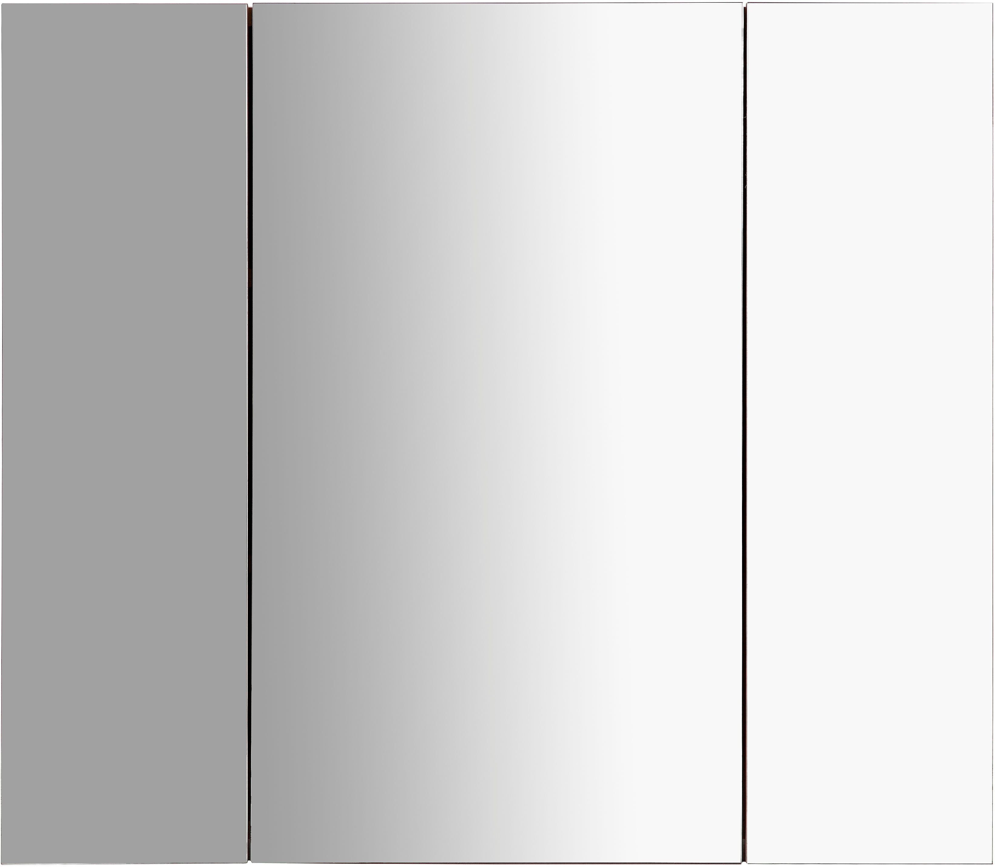 welltime Spiegelschrank Lund Bad Spiegel WC Wandspiegel Badezimmerspiegel ohne LED Badschrank Badezimmerspiegelschrank Spiegel Breite 80cm mit 3 Türen