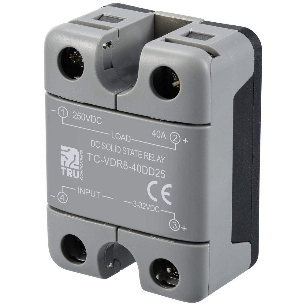 TRU COMPONENTS Zeitrelais TRU COMPONENTS Halbleiterrelais TC-12705372 40 A Schaltspannung (max), (TC-VDR8-40DD25)
