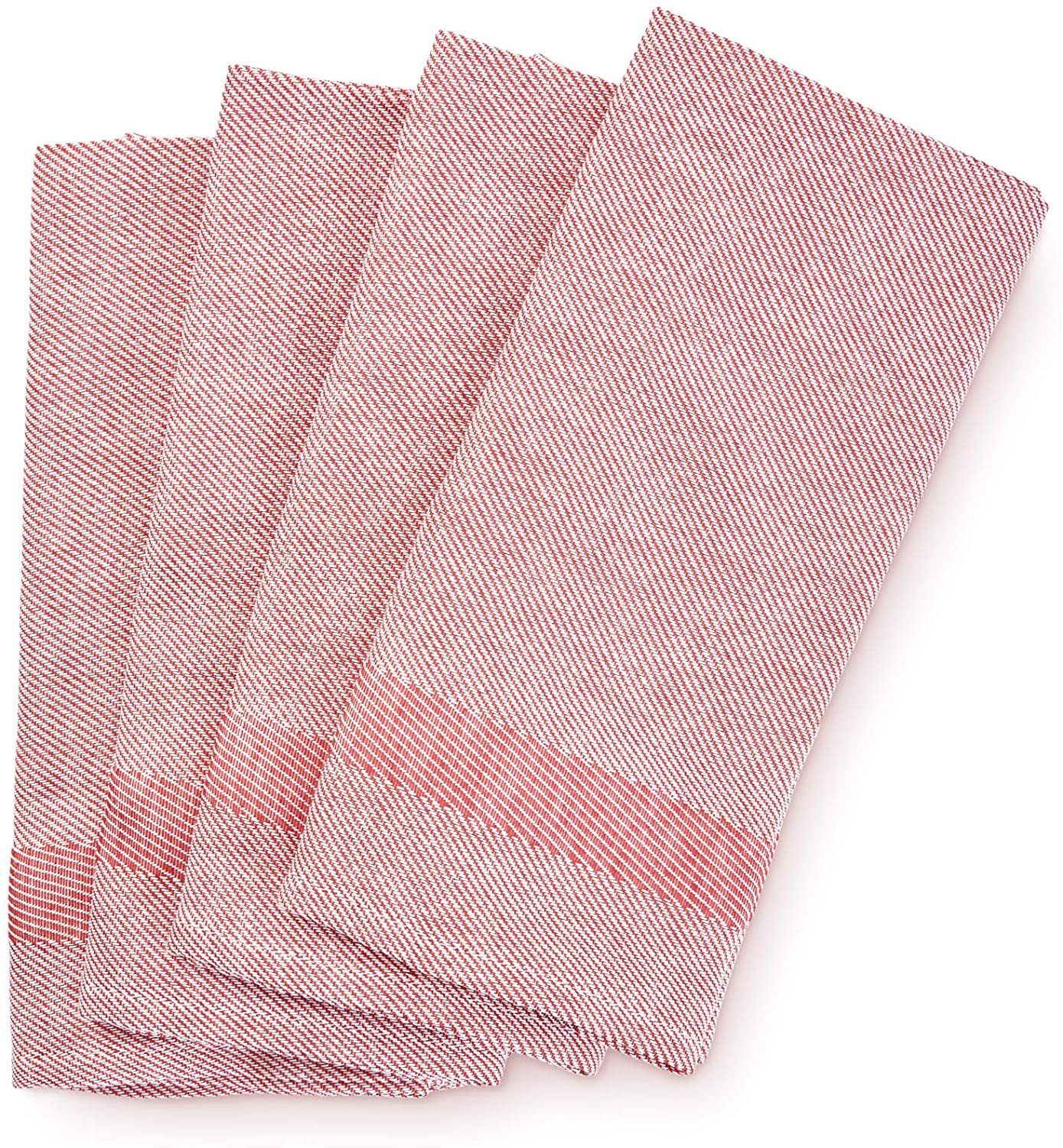 søstre & brødre Geschirrtuch 4er Set Geschirrtücher, (4er Set Geschirrtuch Grubentuch, 100% Baumwolle - MADE IN EUROPE, Sehr saugfähig - Premium Qualität, 4-tlg), Dobby-Design 50x70cm