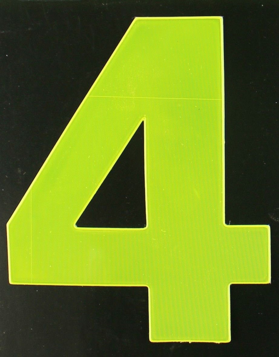 Aco Hausnummer Conacord Reflektierende Klebezahl 4 gelb 80 mm 4 | Hausnummern