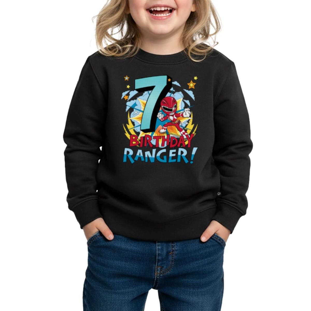Spreadshirt Sweatshirt Power Rangers Geburtstag 7. Jahre Kinder/Teenager Premium Pullover (1-tlg)
