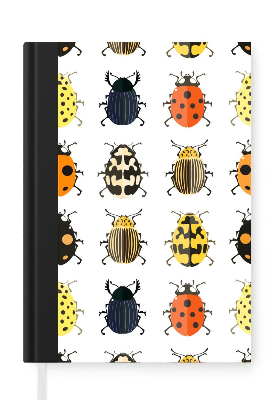 MuchoWow Notizbuch Käfer - Insekten - Gestaltung, Journal, Merkzettel, Tagebuch, Notizheft, A5, 98 Seiten, Haushaltsbuch