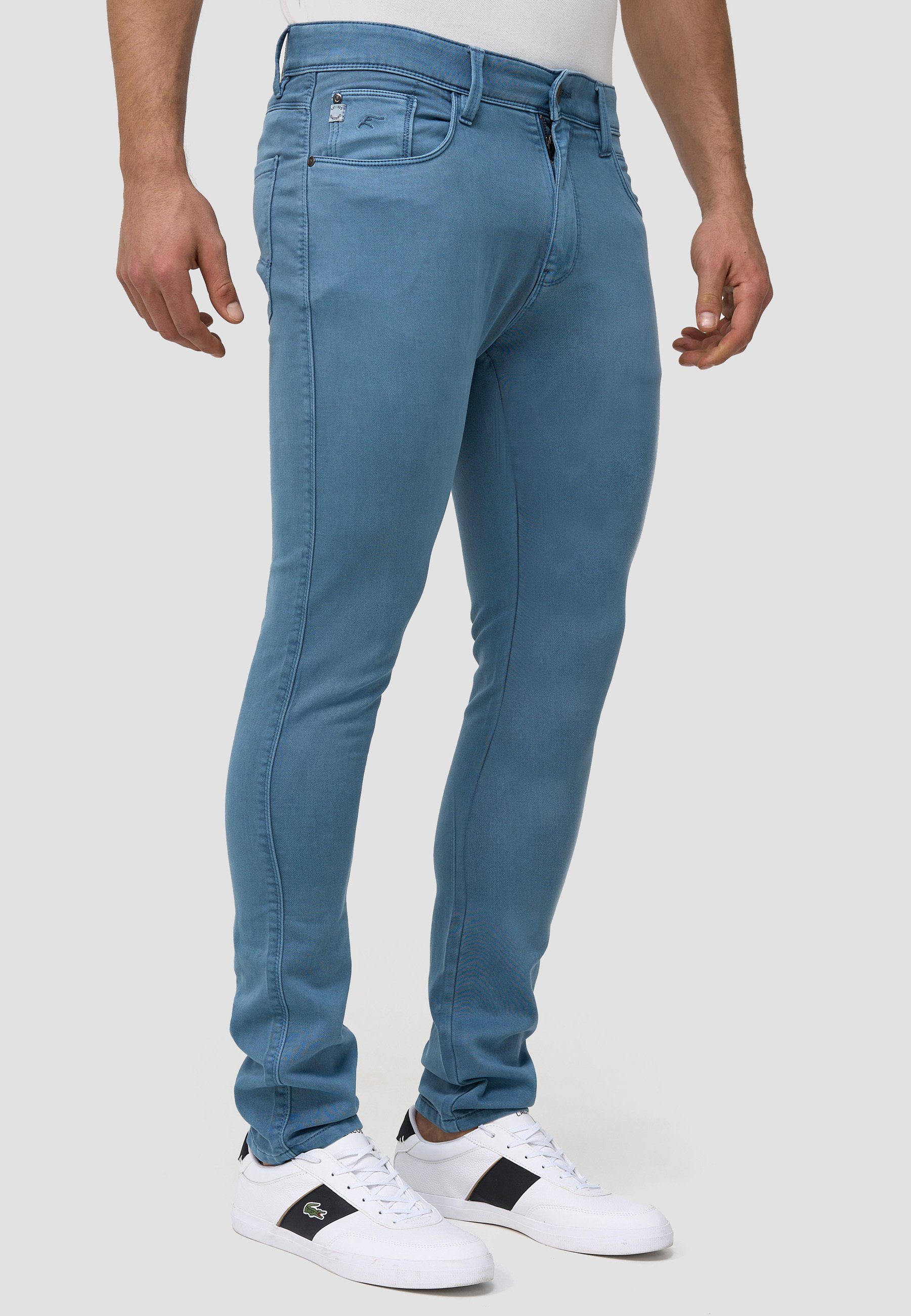 Indicode Slim-fit-Jeans Milos Copen Blue