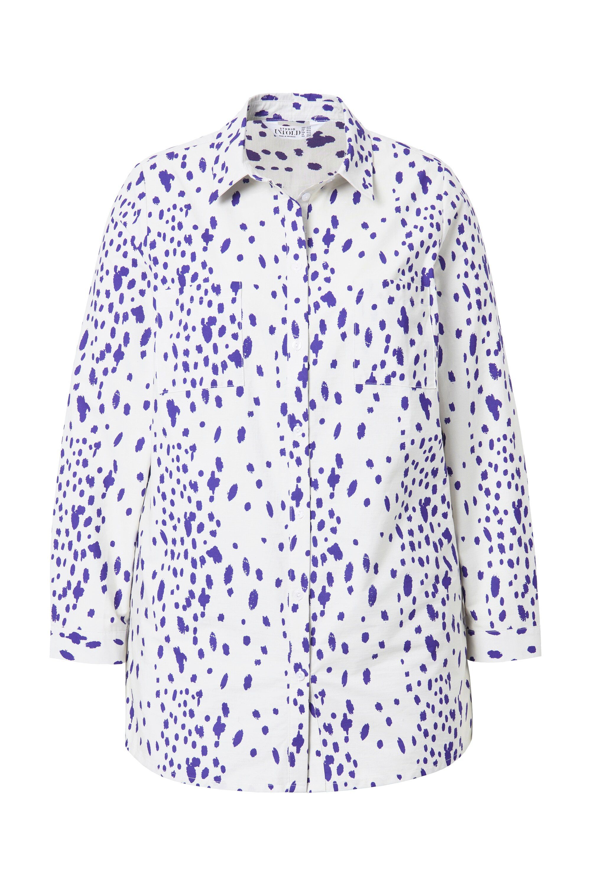 Studio Untold Longbluse Hemdbluse Boxy Shape Sprenkel-Print günstig online kaufen