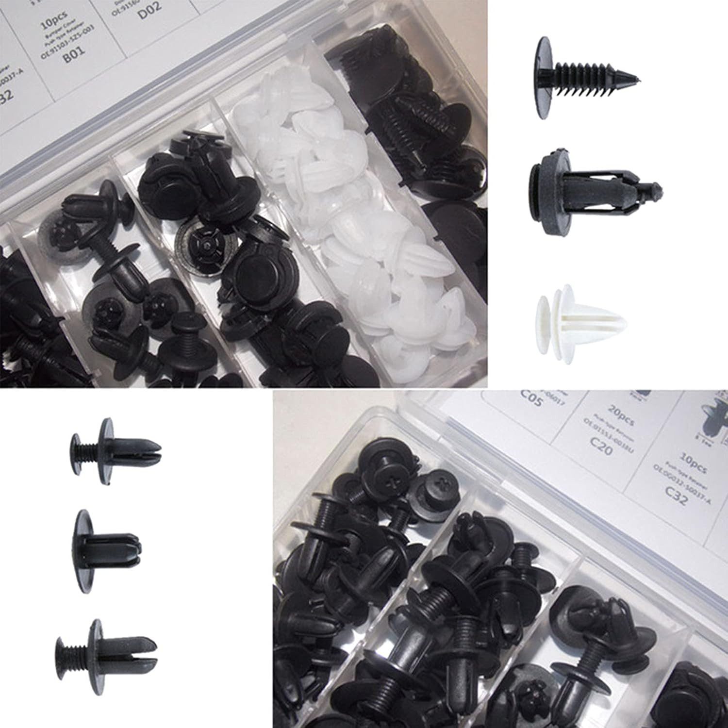 FELIXLEO 100 Stück Auto Befestigung Clips Universal Plastikschrauben Set Wischbezug (1-tlg) – Bild 5 von 5