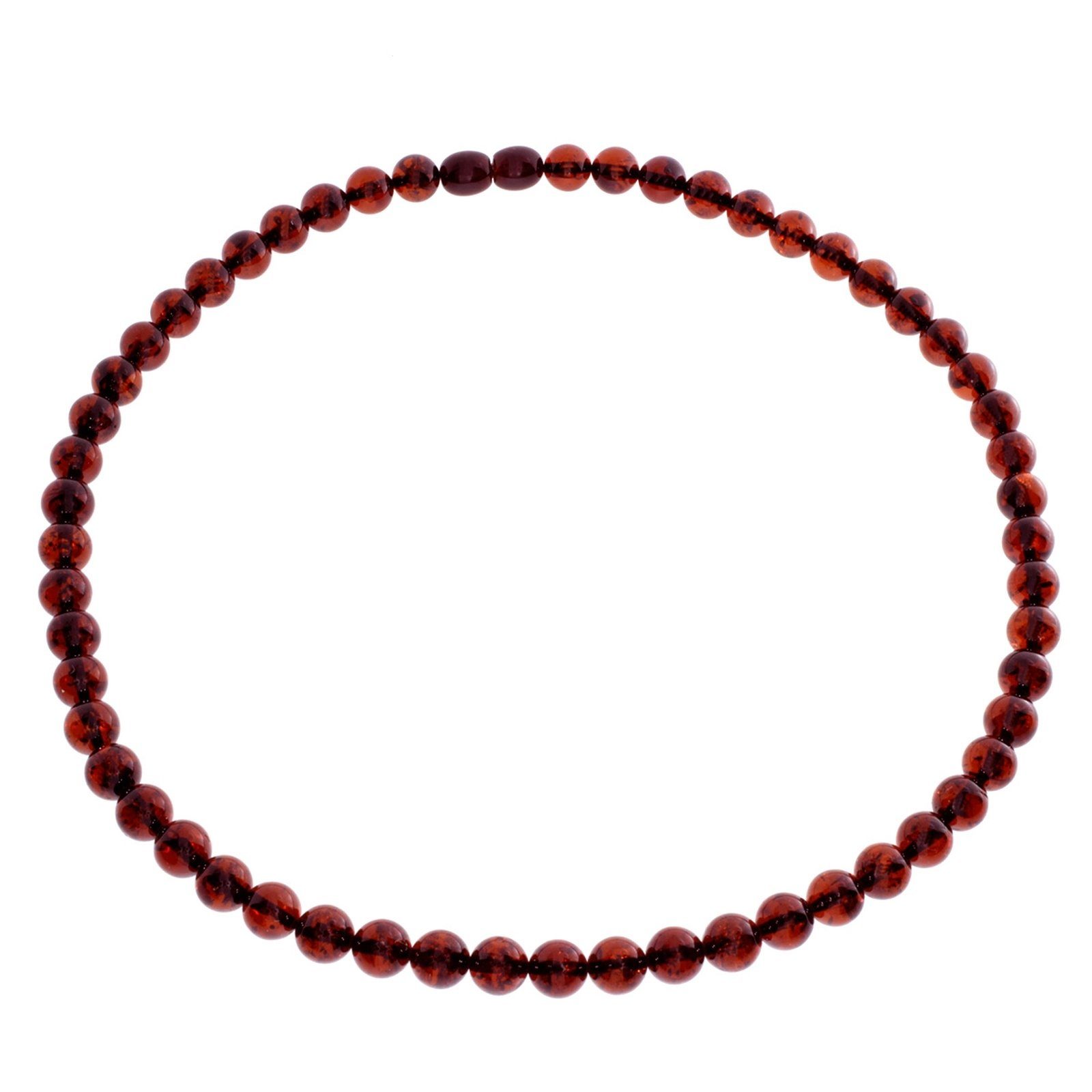 Valentinstagsgeschenk OSTSEE-SCHMUCK Kette ohne Anhänger - Kugel 8 mm - Bernstein -, (1-tlg), braun