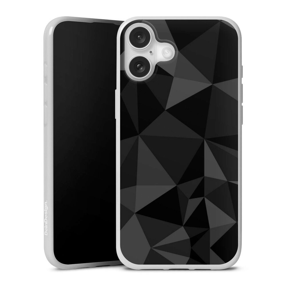 DeinDesign Handyhülle Geometric Muster Abstrakt Polygon Pattern Black, Apple iPhone 16 Plus Silikon Hülle Bumper Case Handy Schutzhülle