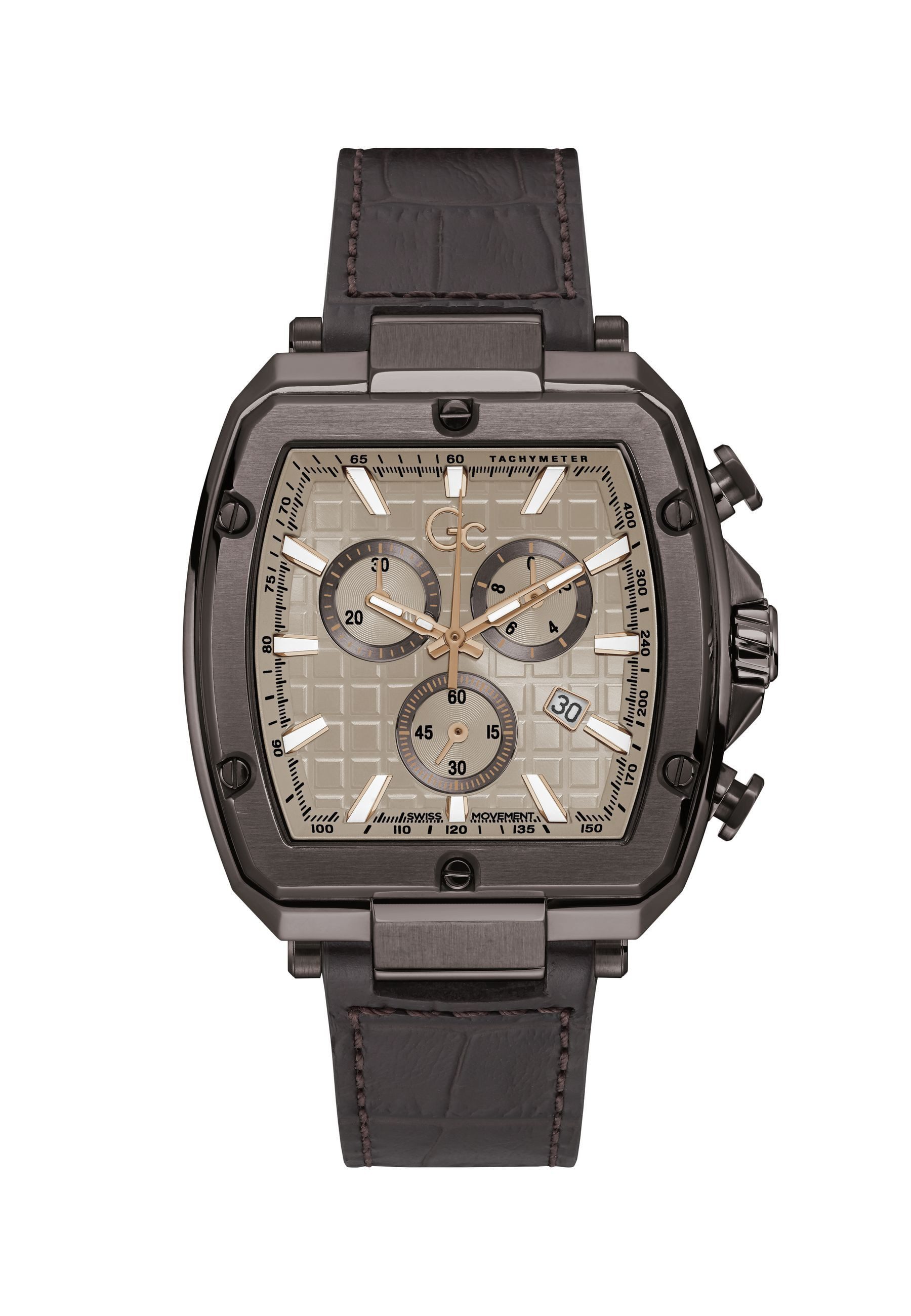 Guess Collection Quarzuhr Gc Spirit Tonneau, (1-tlg., Not a set – not applicable to this product), Quarz-Chronographenuhr