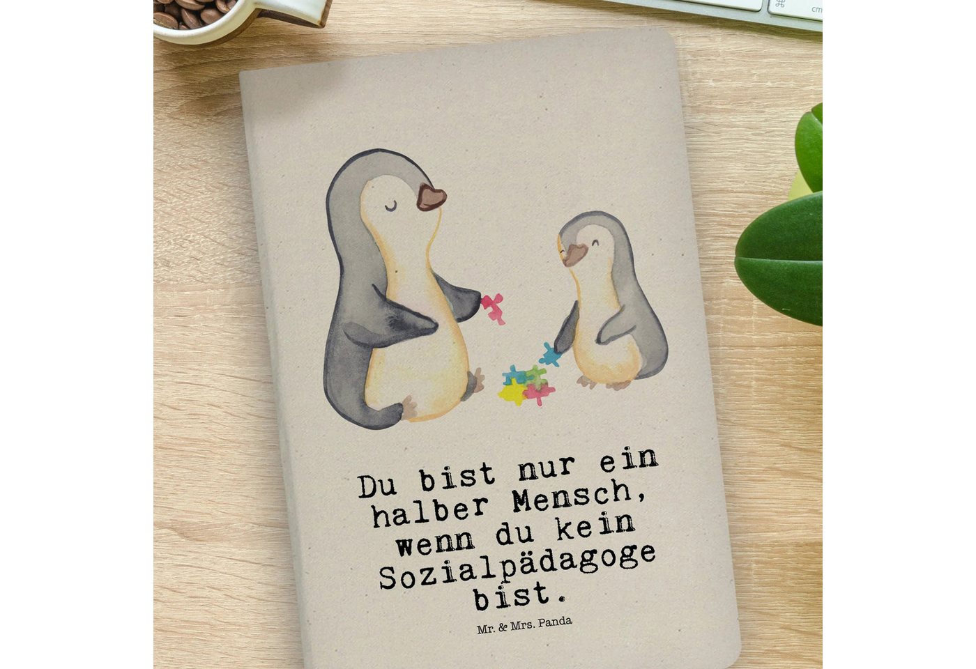 Thumbnail - Mr. & Mrs. Panda Notizbuch Sozialpädagoge Herz - Transparent - Geschenk, Kollegin, DIN A4 Notizh Mr. & Mrs. Panda, Premi...