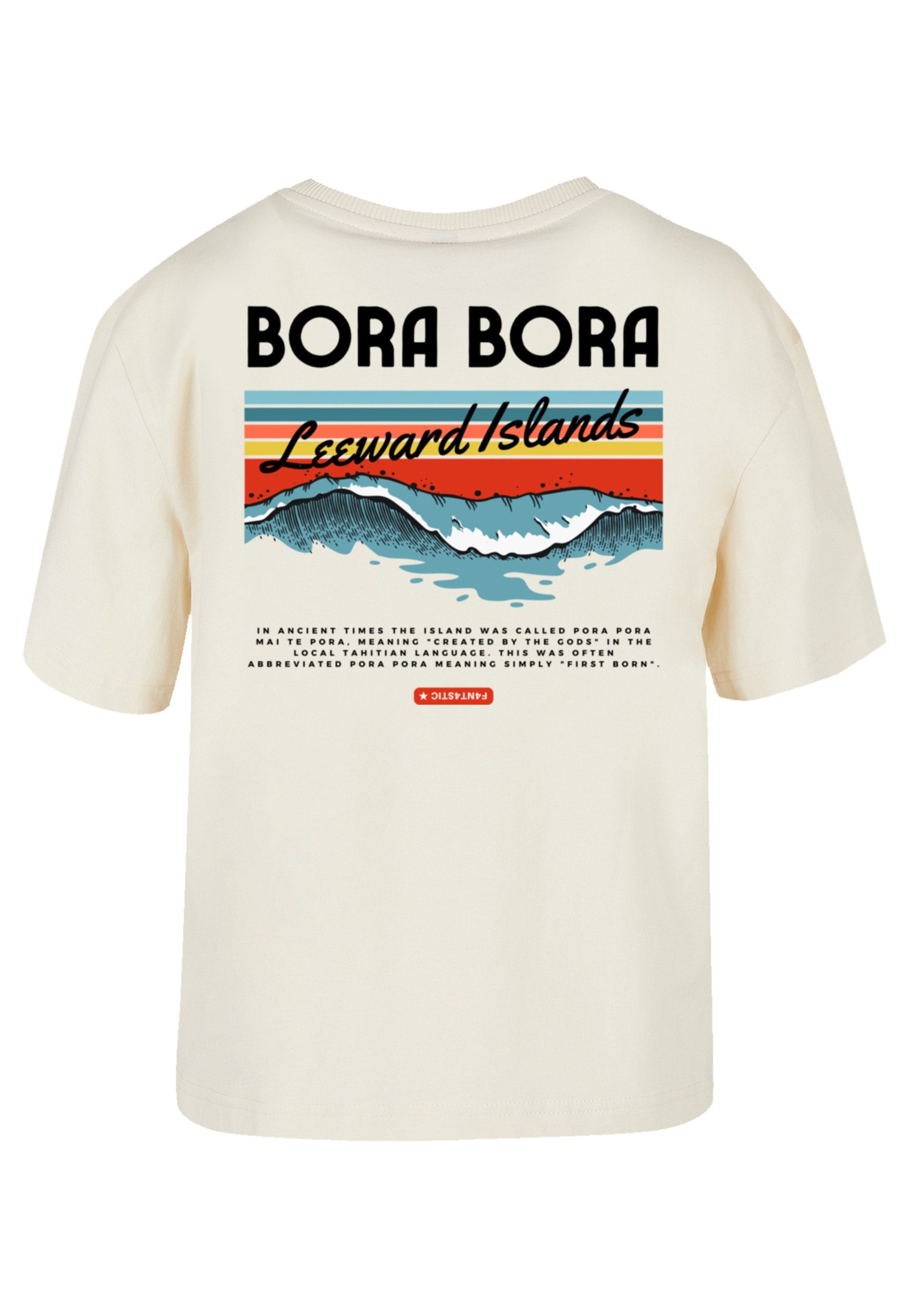 T-Shirt eine Bora SIZE bitte Island F4NT4STIC bestellen aus, Print, Fällt Bora weit PLUS Leewards kleiner Größe