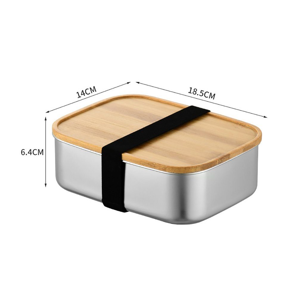 mit Auslaufsiche Edelstahl GelldG Lunchbox Fächern, Brotdose Metall Umweltfreundlich Silber(0.38kg) 2