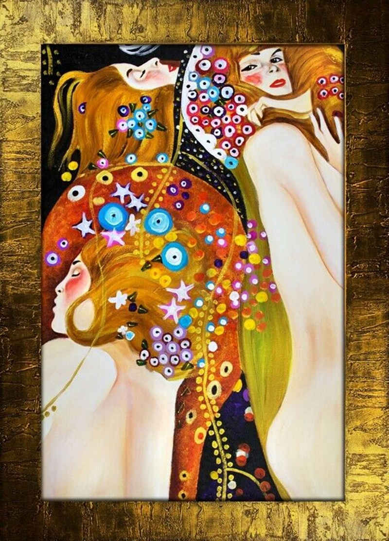 JVmoebel Gemälde Gustav Klimt Gemälde Bild Malerei Abstrakt Ölbild 77X107 G00232 Sofort, Stillleben