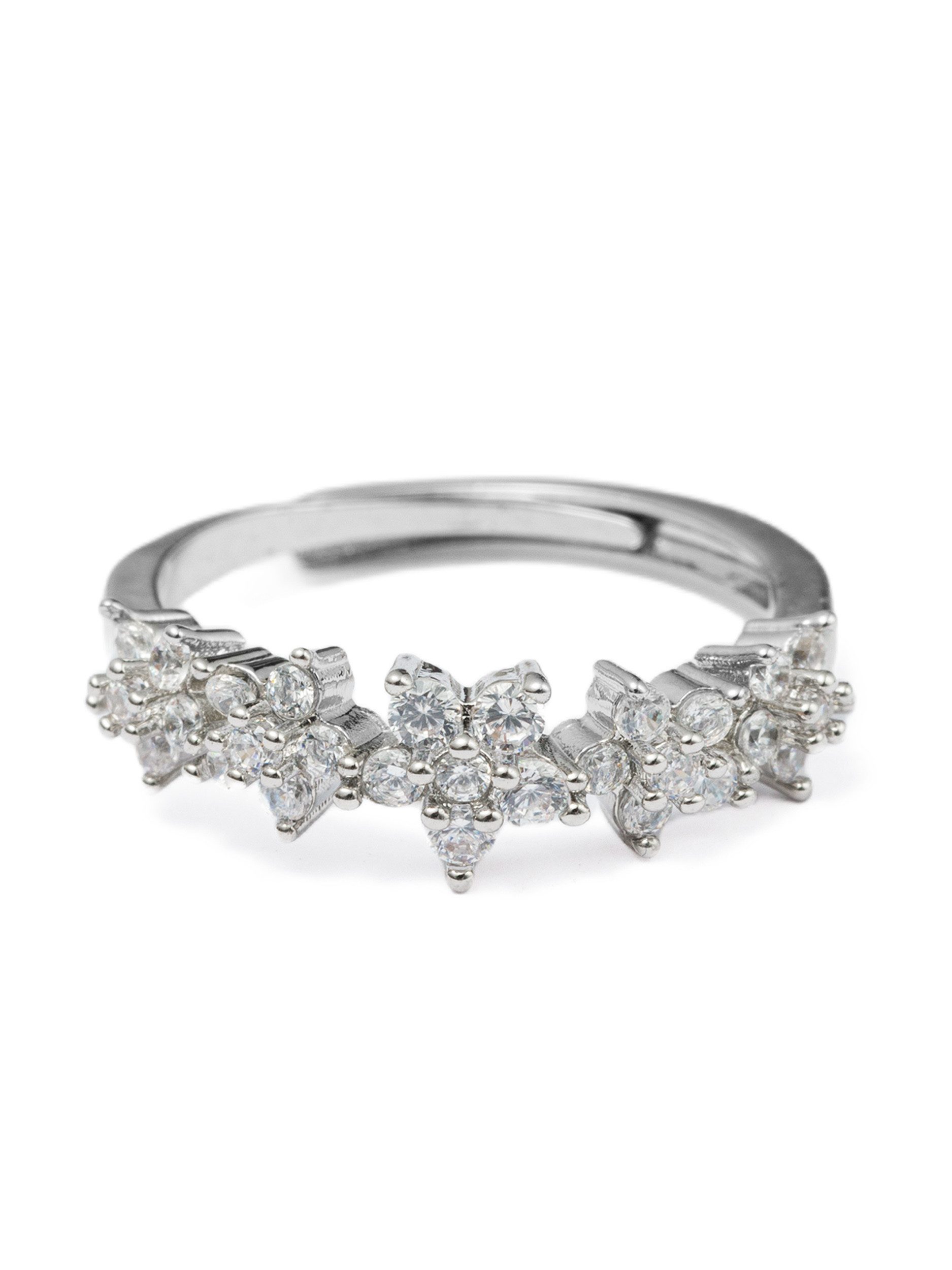 Aniston JEWELRY & WATCHES Fingerring Schmuck Geschenk Kupfer Damenring Ring Blumen Größenverstellbar, Made in Germany - mit Zirkonia (synth)