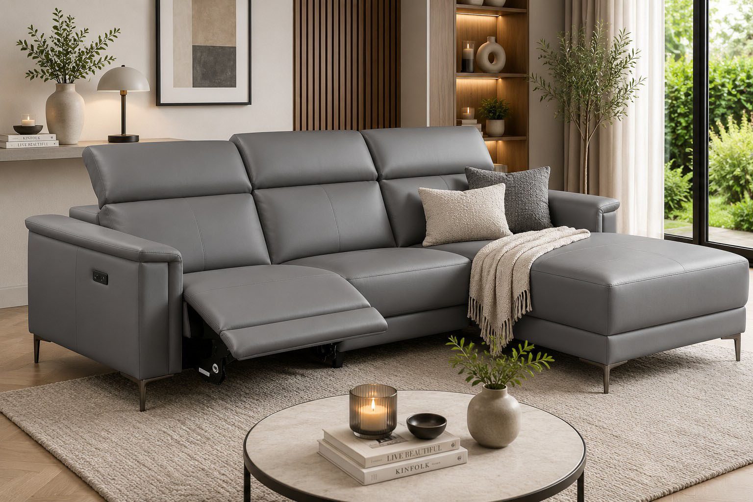 OTTO home Ecksofa LUND, L-Form, 261cm, man. o. elektr. Relaxfunktion (mit USB-A), und Kopfteilverstellung