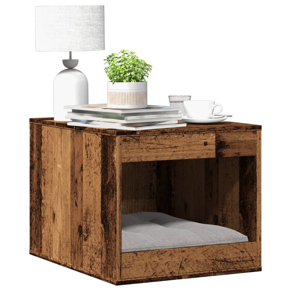 vidaXL Tierkorb NA Katzenklo Altholz-Optik 47x59x42 cm Spanplatte