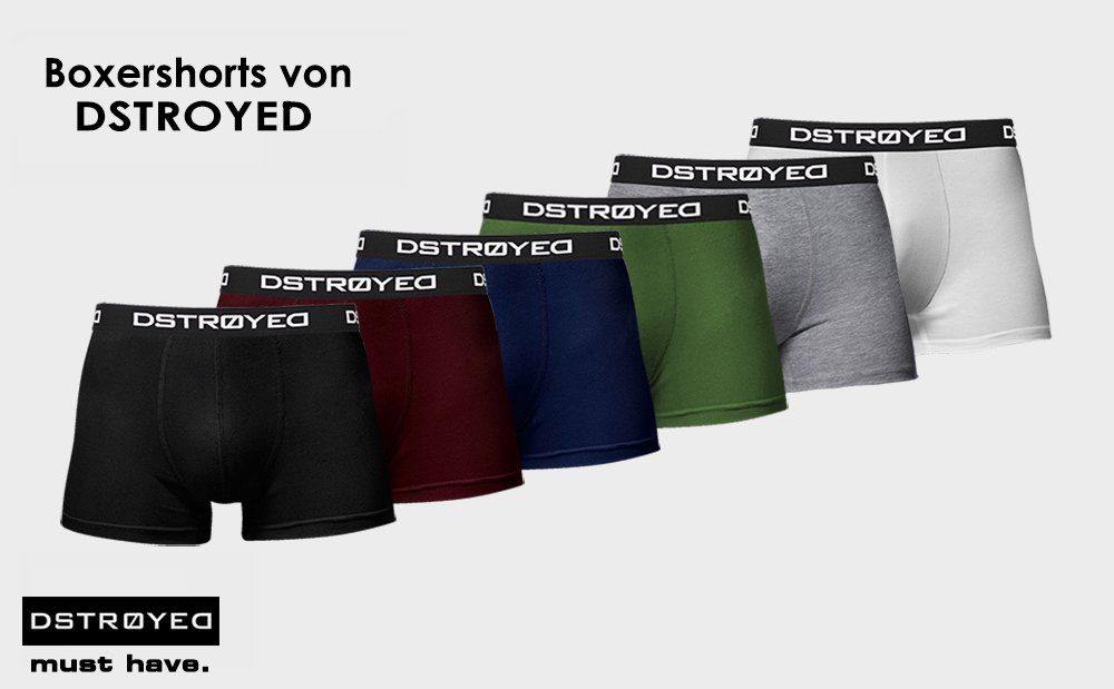 7XL - (Spar-Pack, Premium Qualität Herren Männer DSTROYED Unterhosen 313h-schwarz 12er Passform Pack) Baumwolle perfekte Boxershorts S