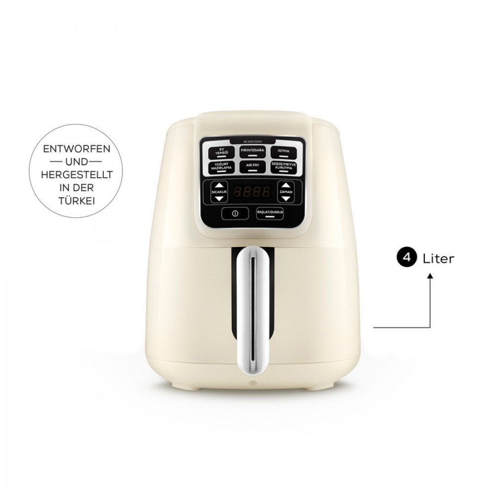 Karaca Heißluftfritteuse Karaca Air Cook XL 2 in 1 Airfryer Starlight Heißluftfritteusen Fritteuse 4L 1550W