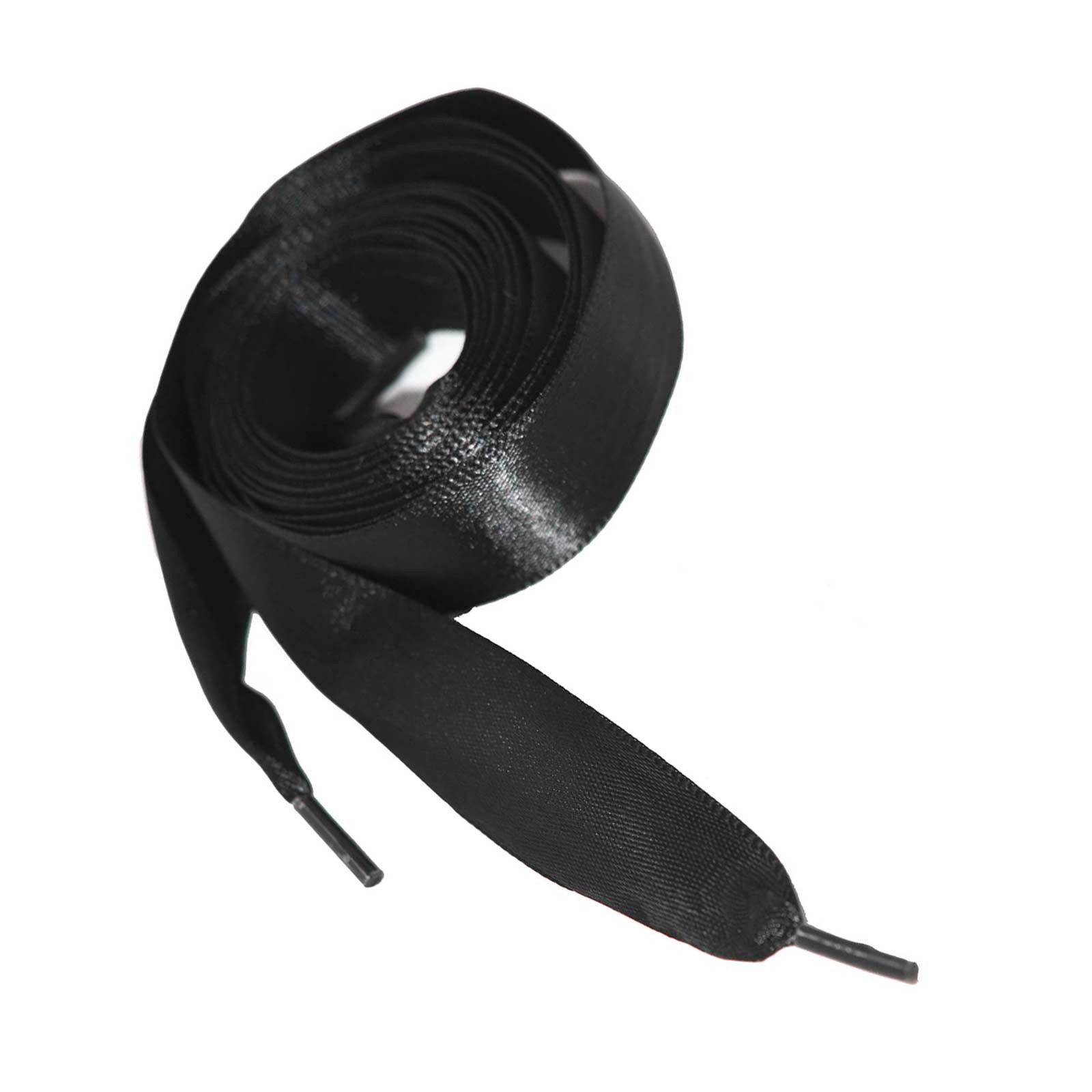 maDDma Schnürsenkel 1 Paar Schnürsenkel Satin 110cmx19mm Bekleidungskordel Kordel, 110 x 1.9 cmschwarz