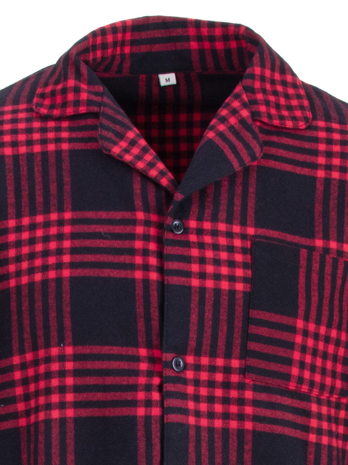Henry Terre Pyjama Kent Langarm - Karo Look Hemdkragen durchgeknöpft Tartan Holzfäller – Bild 4 von 5