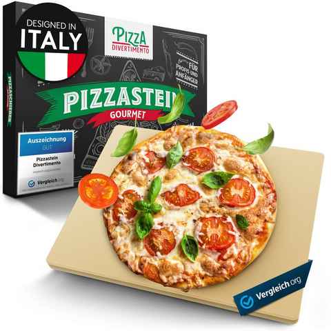 Pizza Divertimento Pizzastein Pizza Divertimento - Pizzastein für Backofen und Gasgrill, Bis 900 Grad Celsius