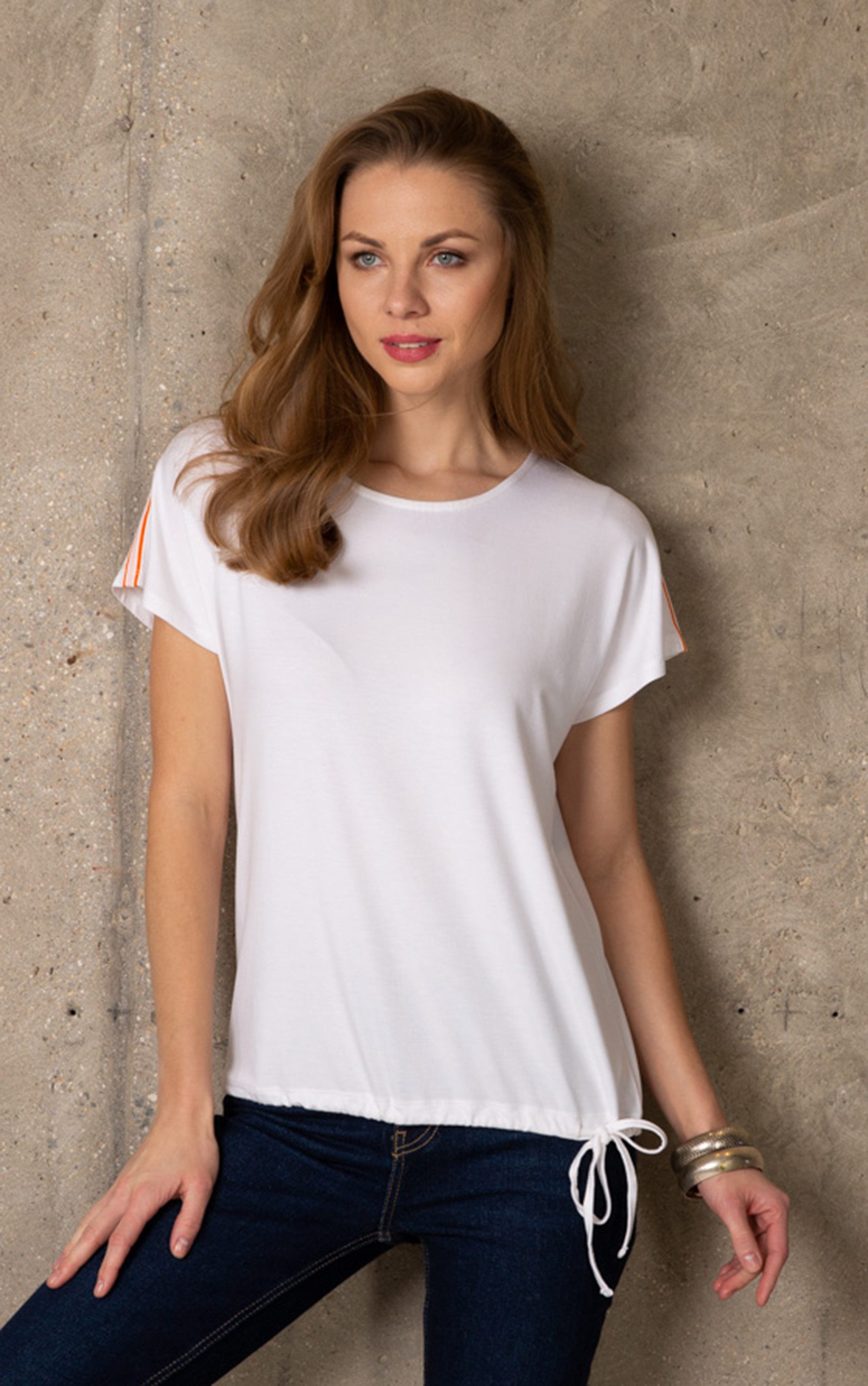 Passioni T-Shirt mit Schulterdetails und Tunnelzug günstig online kaufen