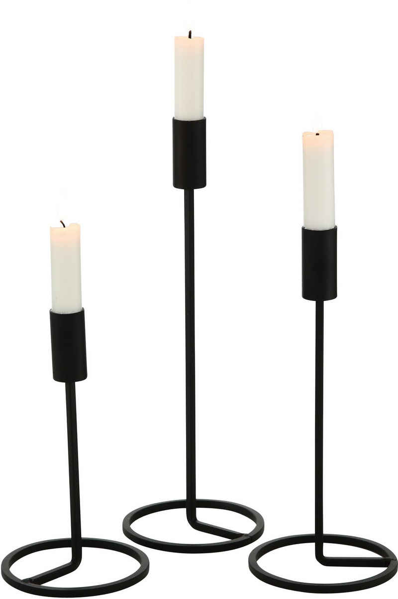 BOLTZE Kerzenleuchter »Fio« (Set, 3 St), aus Eisen