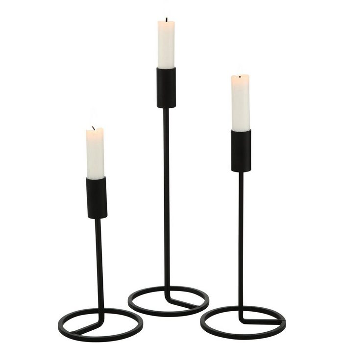 BOLTZE Kerzenleuchter Fio (Set 3 St) aus Eisen