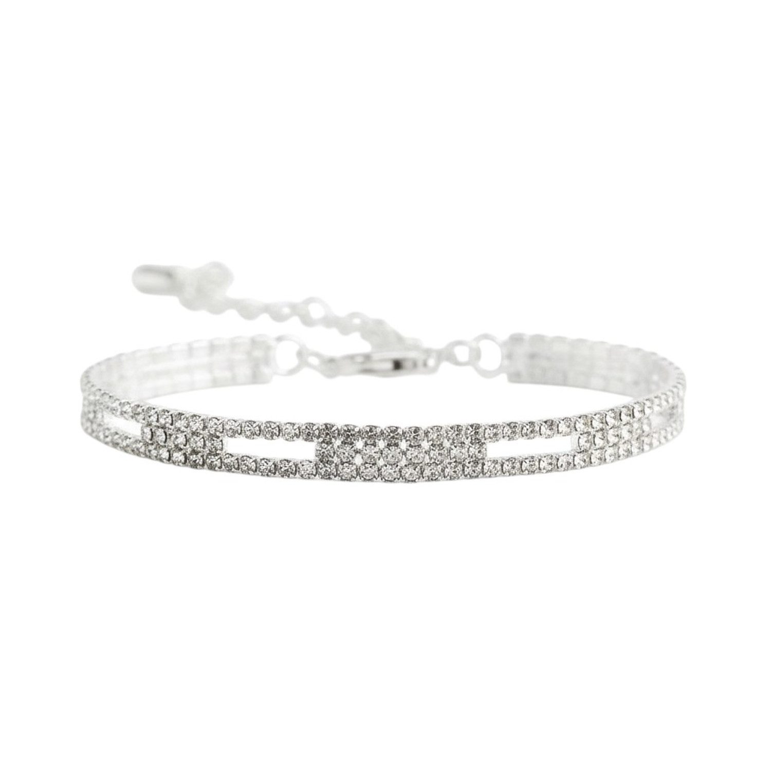 KARMA Fußkette Fußkettchen Strass Silber oder Gold 15 cm (Strassteine, Urla günstig online kaufen