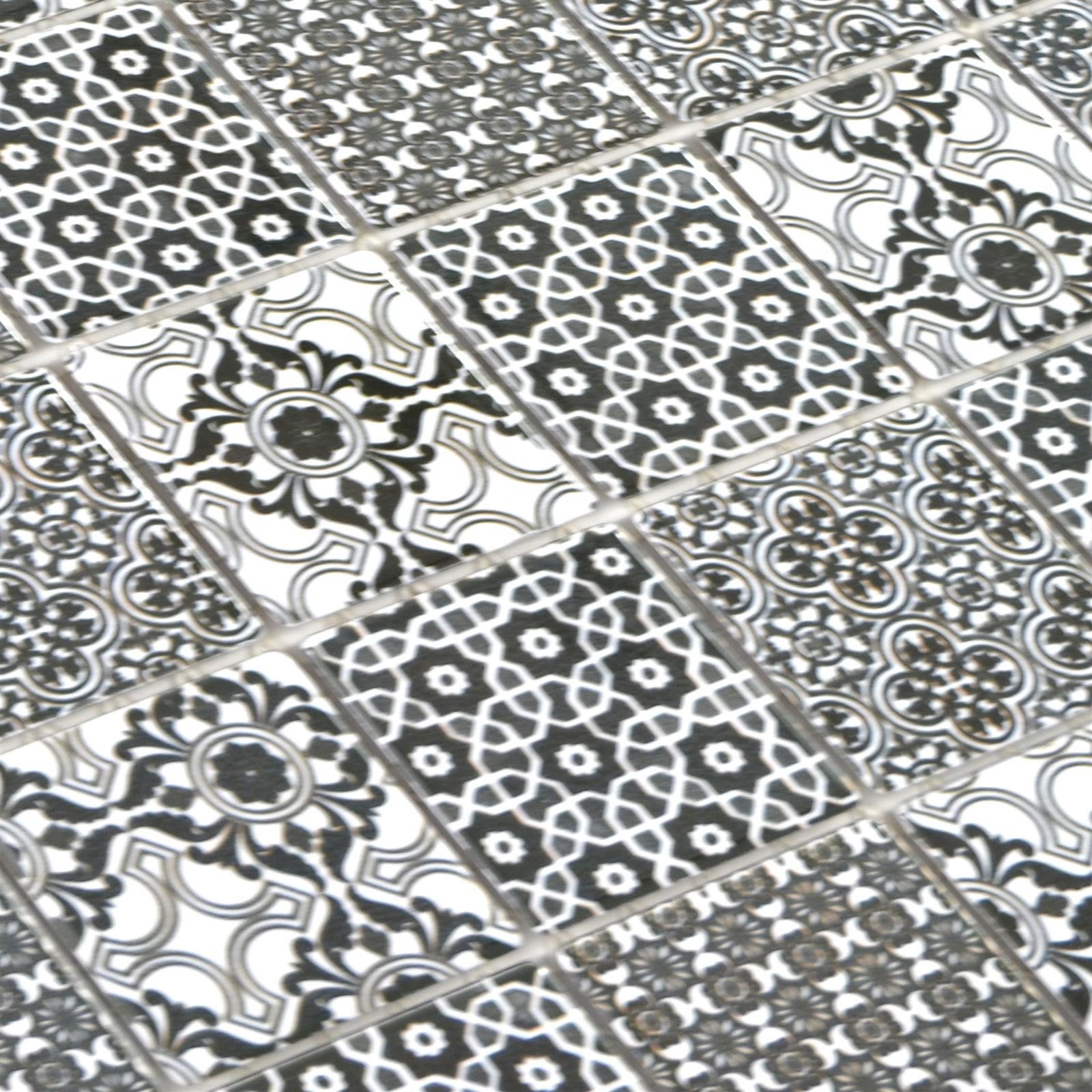 Mosafil Mosaikfliesen Keramik Mosaikfliesen Daymion Retrooptik Quadrat 47 Schwarz, Keramik 29.700x29.700, schwarz-grau, Verlegefertig auf ein Netz geklebt - Frostsicher - Wasserfest