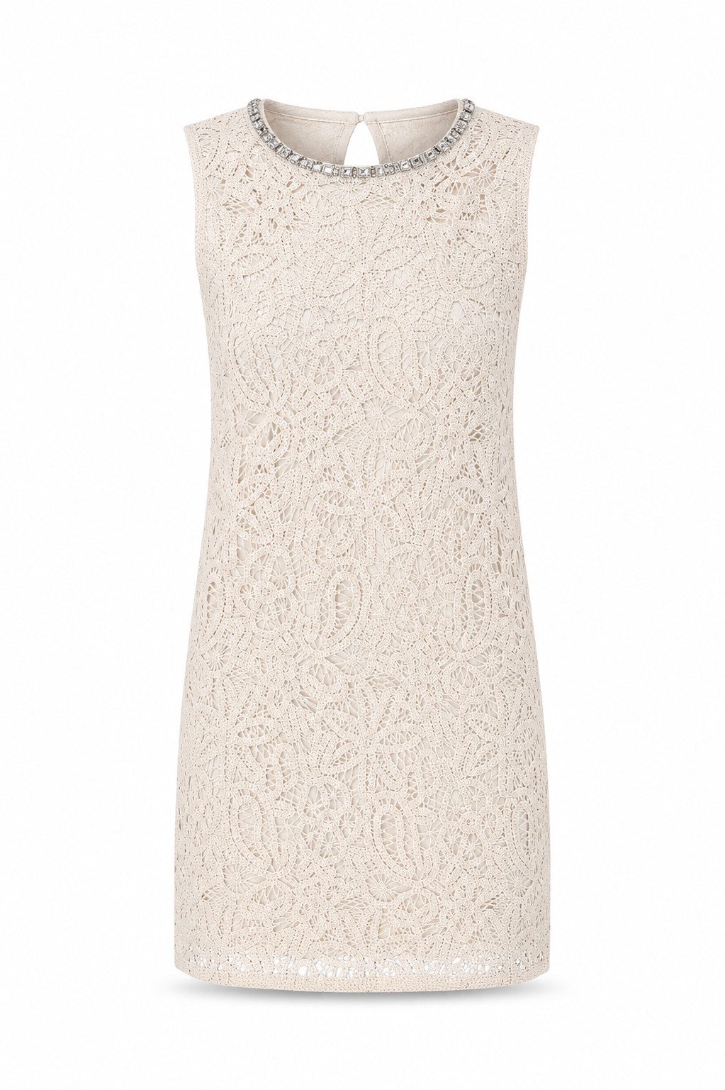 Liu Jo Minikleid - Makrameekleid - Kleid Damen - Spitzenkleid - Cocktailkleid - beige