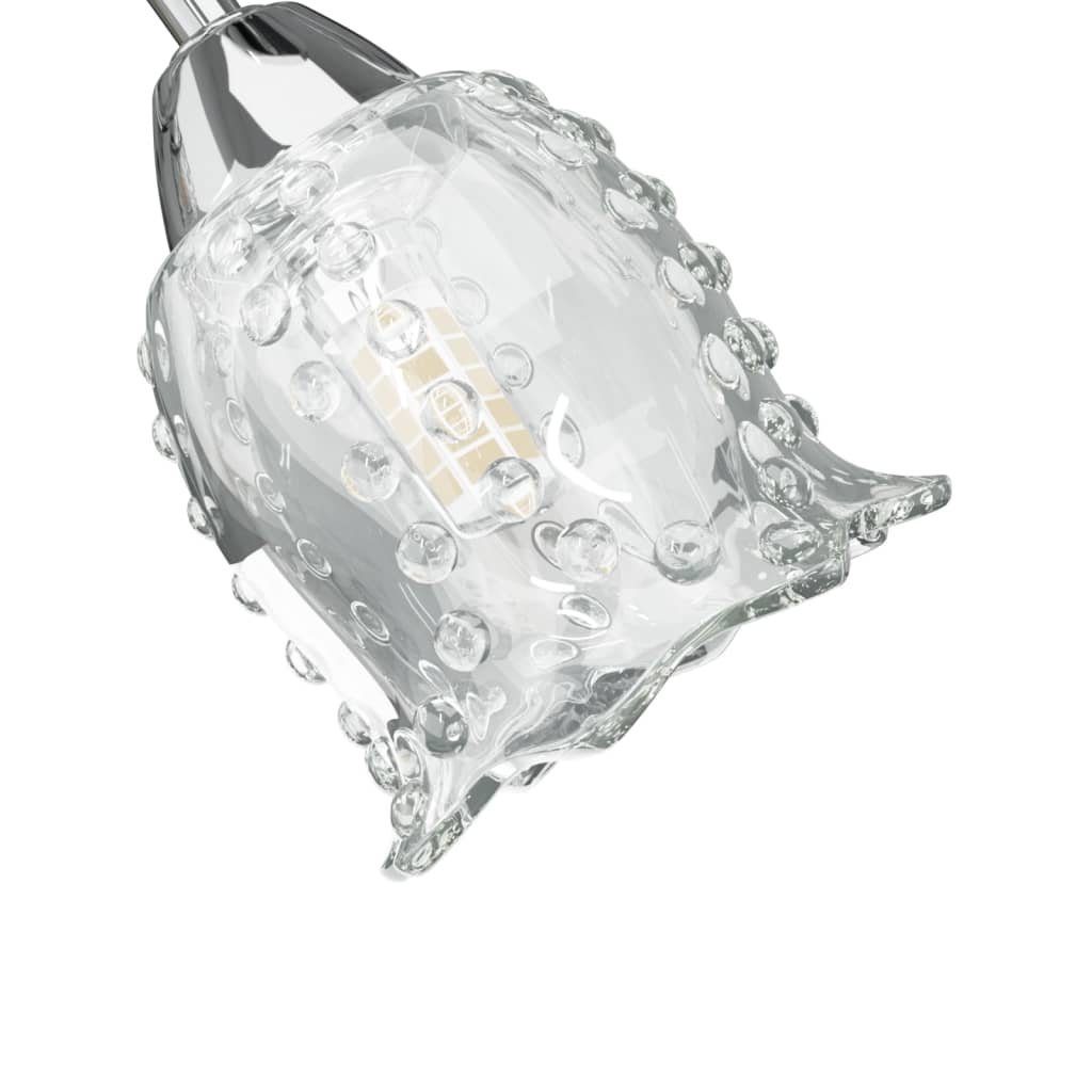 in vidaXL Deckenleuchten Transparent LEDs 4 für G9 mit Blumenform Deckenleuchte Glasschirmen