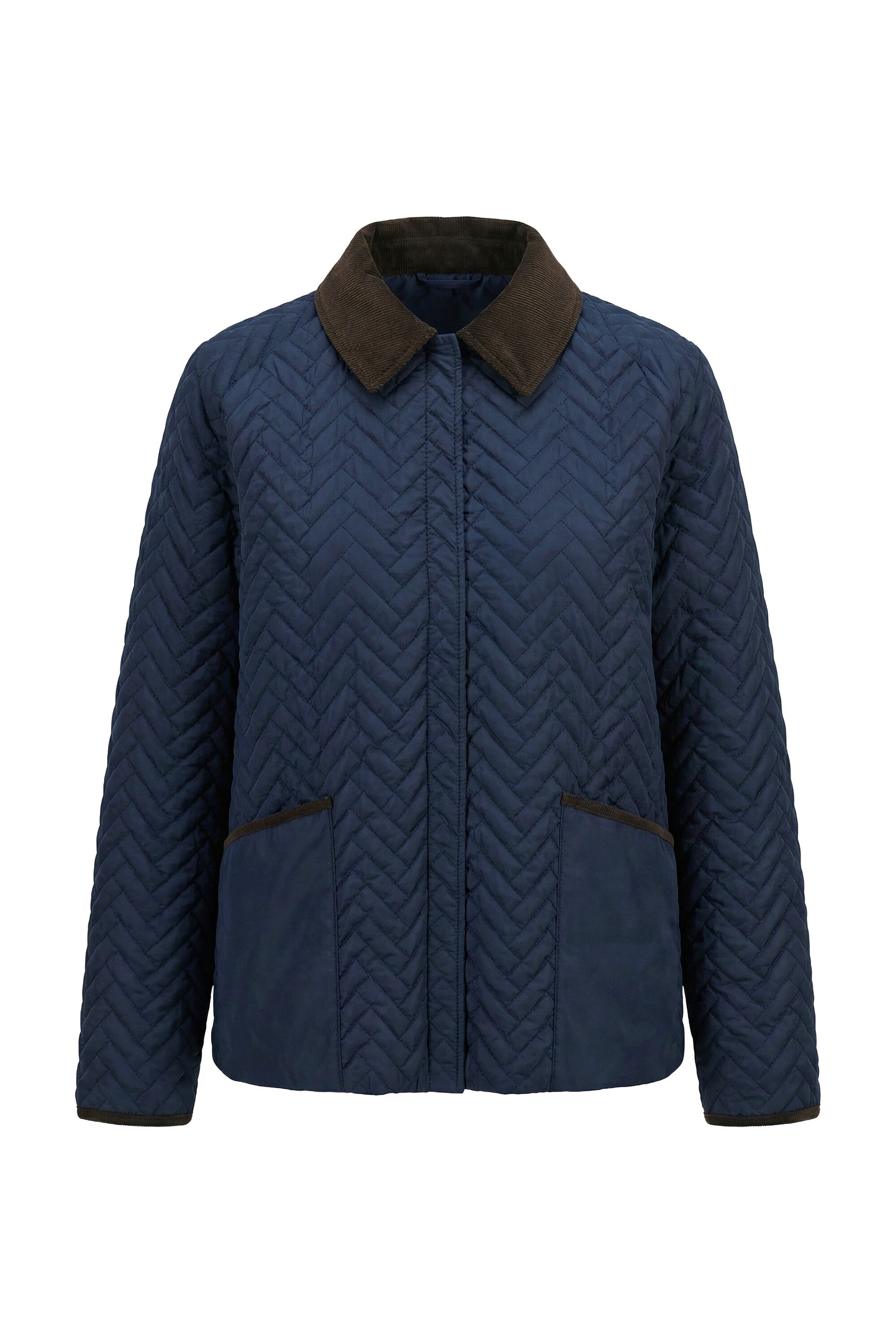 Ulla Popken Steppjacke HYPRAR Steppjacke wasserabweisend Cordkragen