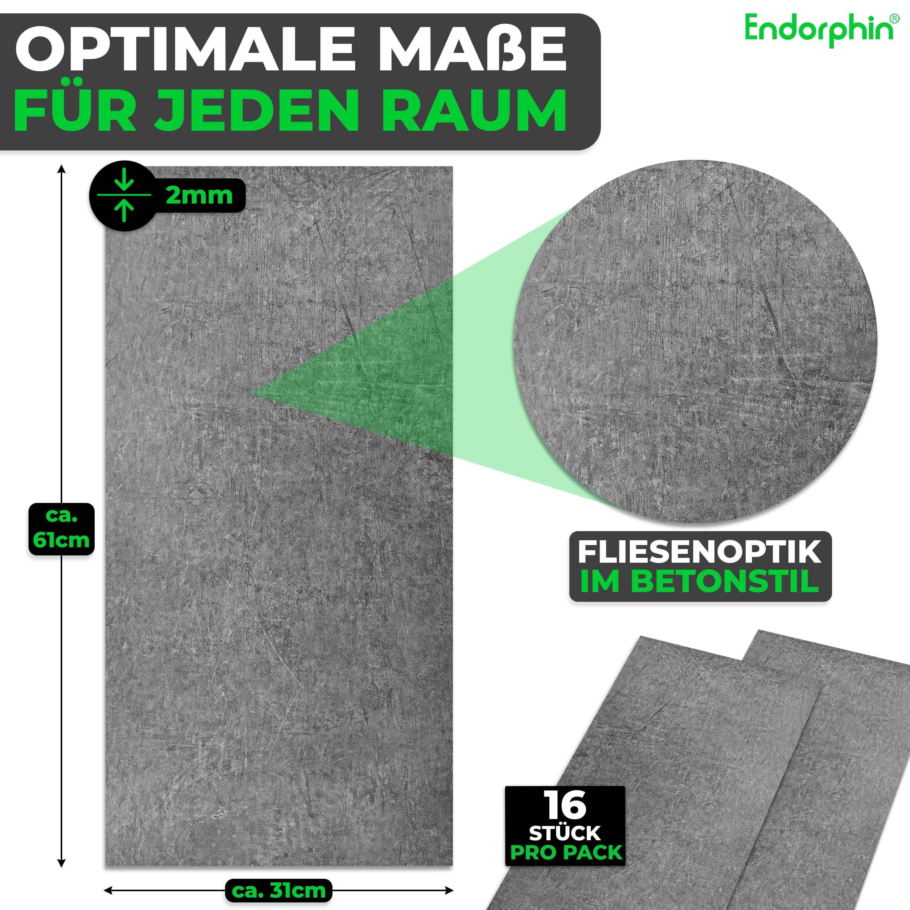 Endorphin Vinylboden Vinylboden selbstklebend in Betonoptik Dunkelgrau 2,97qm, selbstklebend, aus recyceltem Material, mit fühlbarer Oberfläche – Bild 5 von 5