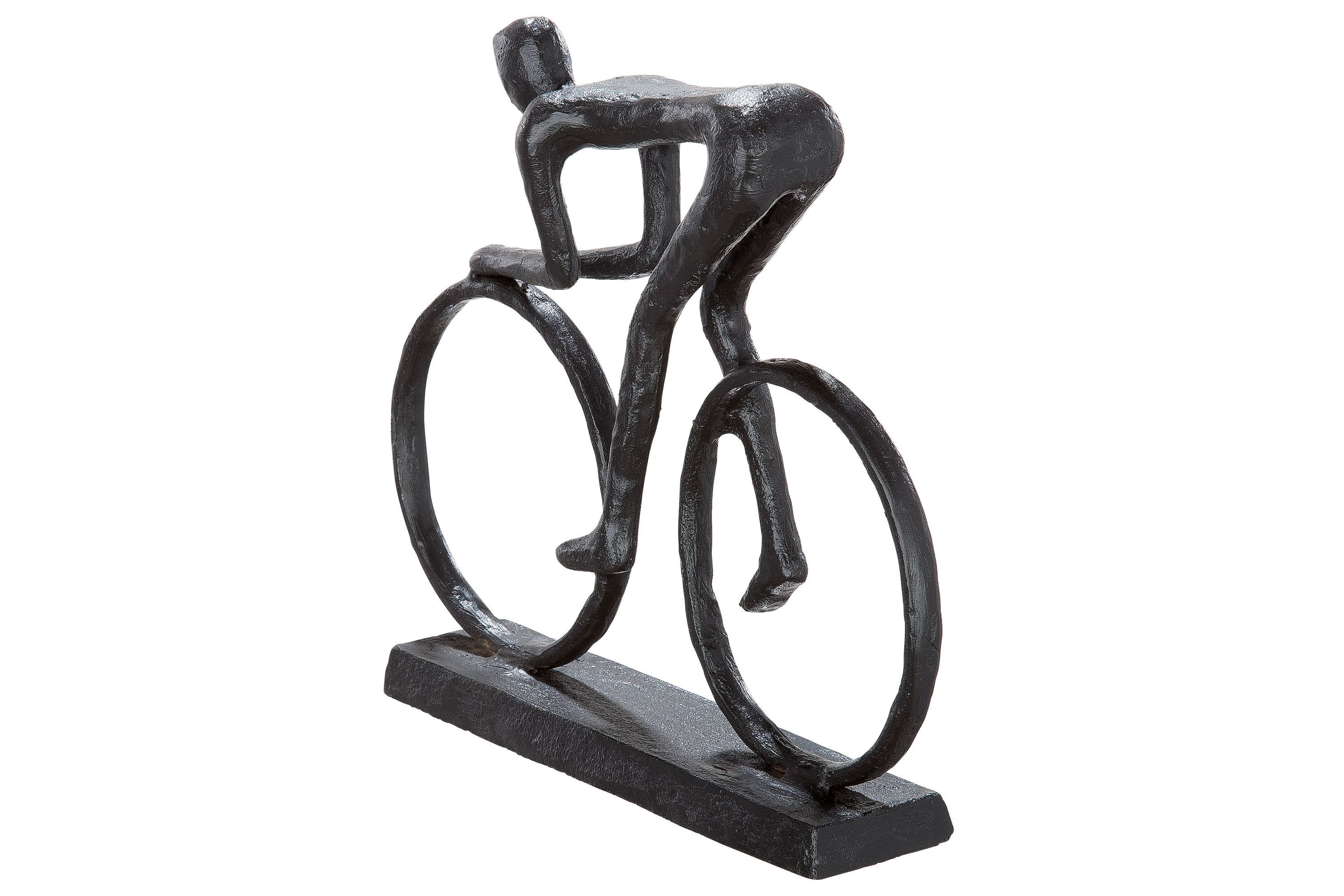 GILDE Skulptur RACER Skulptur - braun - Eisen - H. 15cm x B. 17,5cm - Figur (1 Stück), Metallfigur Fahrrad - Dekoskulptur, stilvolle Figur für Ihr Zuhause