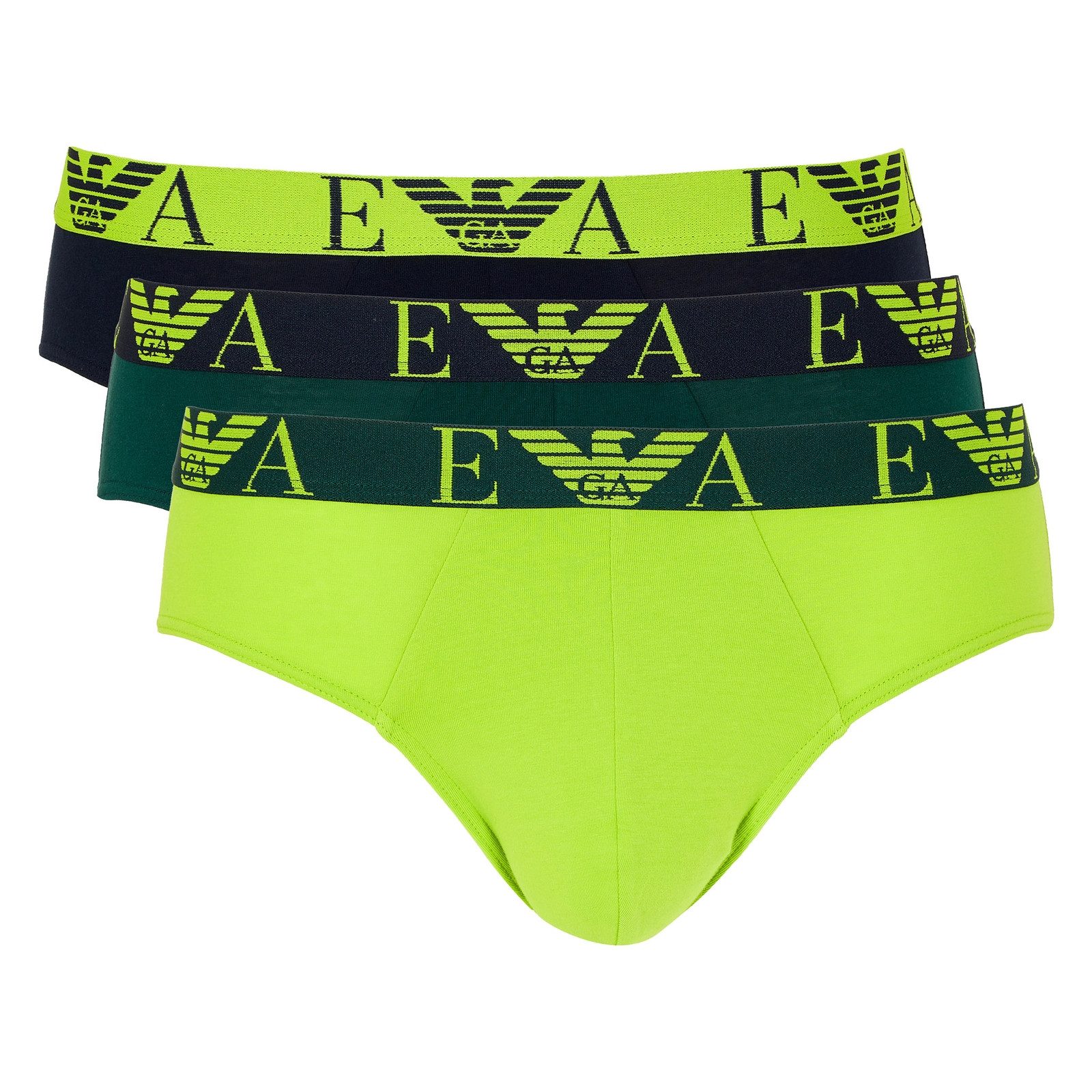 Emporio Armani Slip 3er Pack Brief (3-St., 3 Stück) mit elastischem Logo-Bund