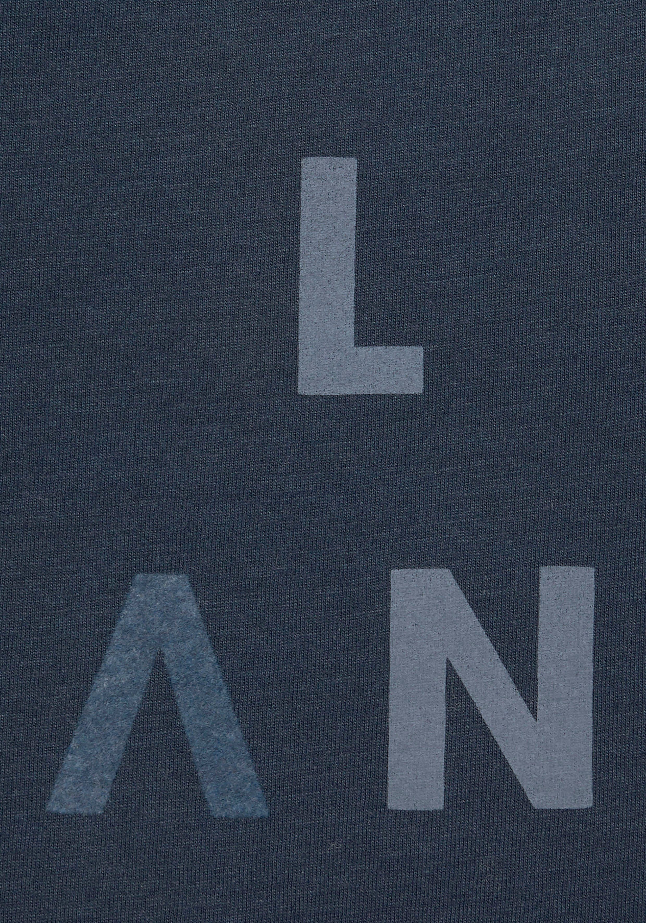 vorne, marine Logodruck Ingiara sportlich-casual Langarmshirt, mit Elbsand Longsleeve