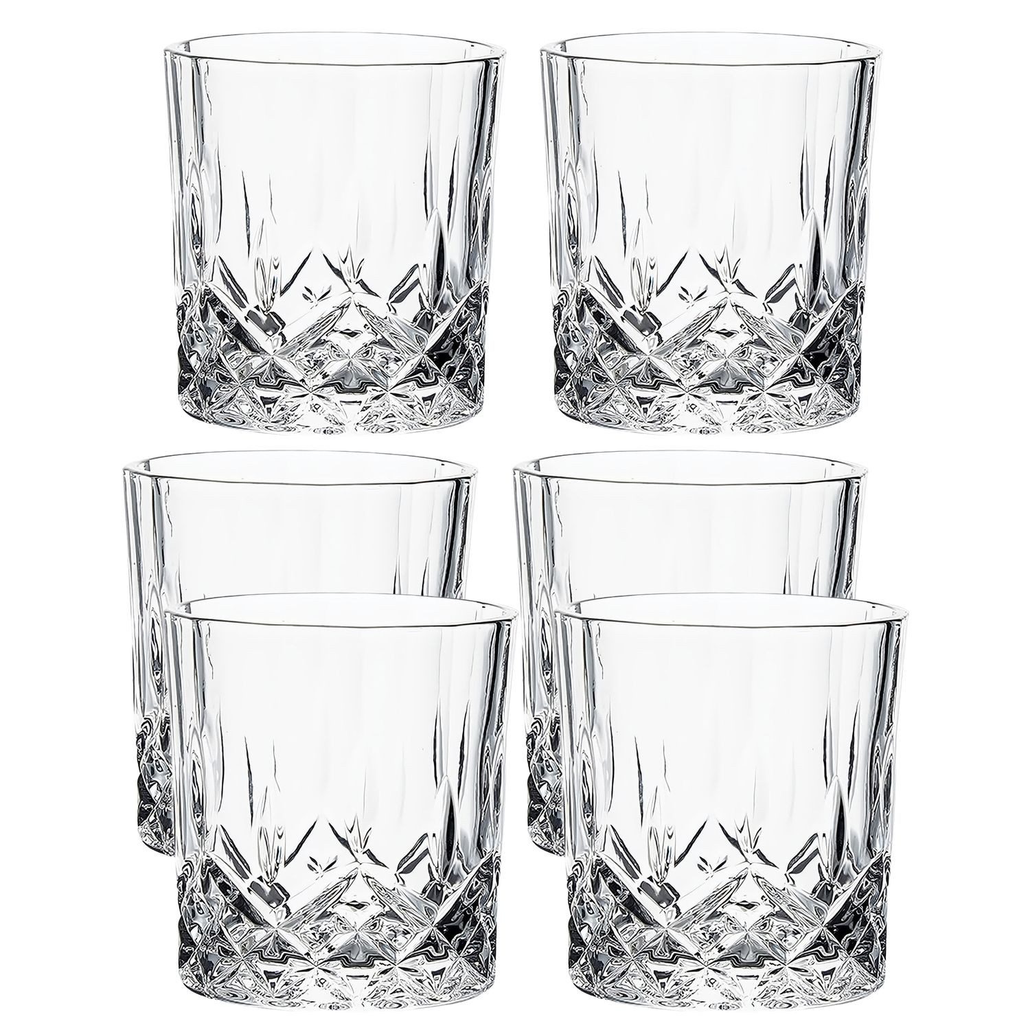 Intirilife Gläser-Set, Glas, Getränke Glas - 6er Pack Kristallglas - 200ml, nobles Glas, Glaskunst