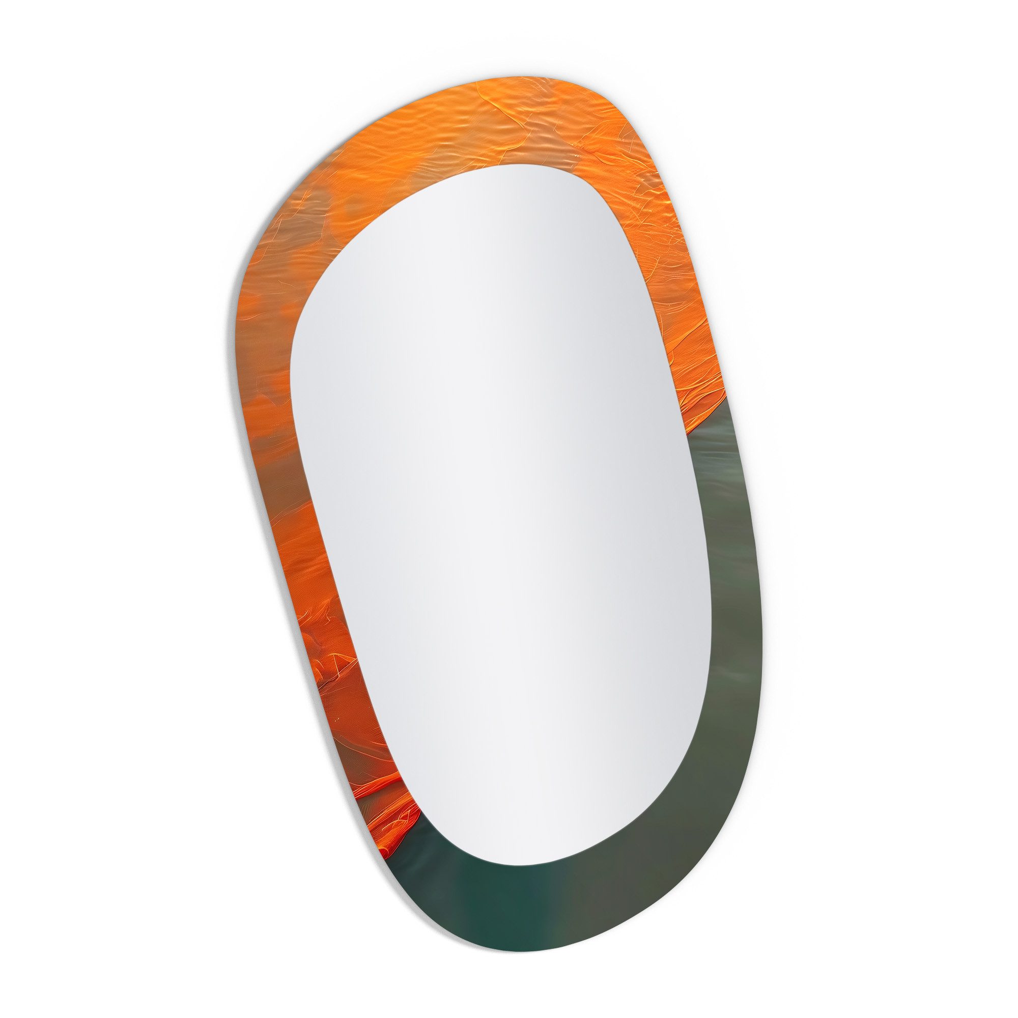 DEQORI Wandspiegel 'Im Strom der Farbe', Spiegel organisch geformt selbstklebend Wand Wohnzimmer Flur groß XXL