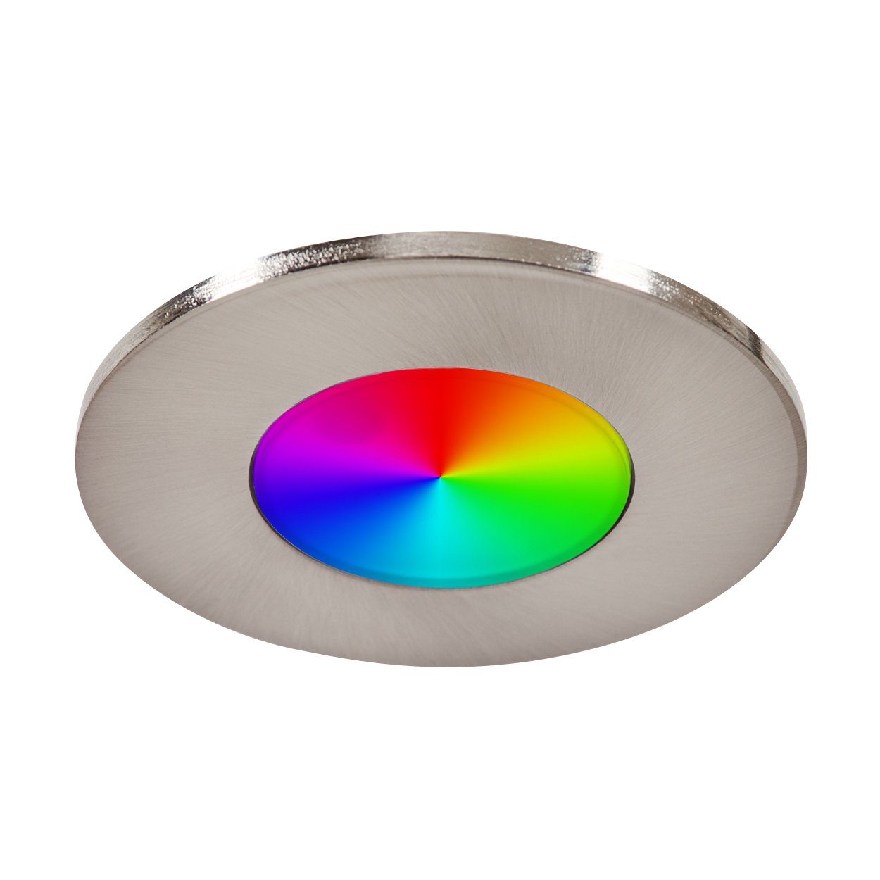 hofstein Deckenleuchte »Miramar« 3er Fernbedienung, Kelvin, mit 6500 Lumen, LED u. 1035 je Set dimmbare Nickel-matt/Klar, RGB-Farbwechsler Deckenleuchte Metall, RGB aus
