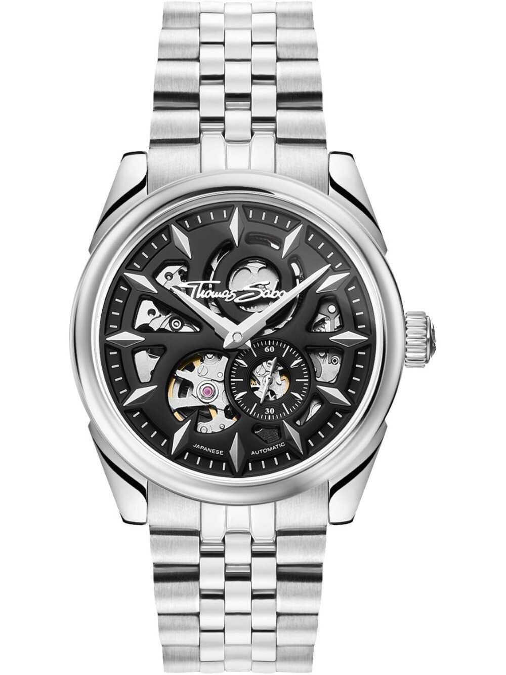 THOMAS SABO Automatikuhr Thomas Sabo WA0409-201-203 Herrenuhr Automatik Schwarz 41mm 5ATM Thomas Sabo WA0409-201-203 Herrenuhr Automatik Schwarz 41mm 5ATM