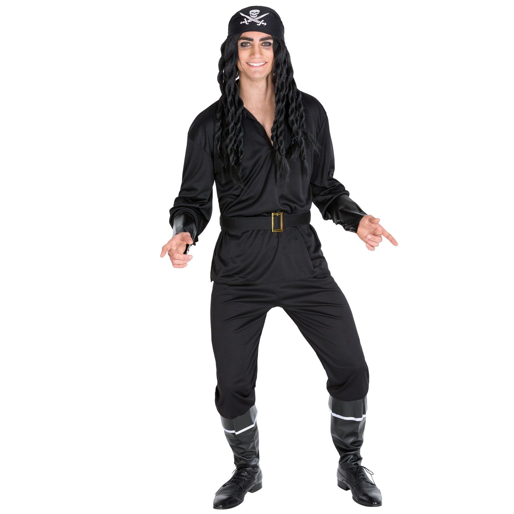 dressforfun Piraten-Kostüm Herrenkostüm Pirat Stoppelbart, Bequeme Jersey-Stretch-Hose mit Gummizug
