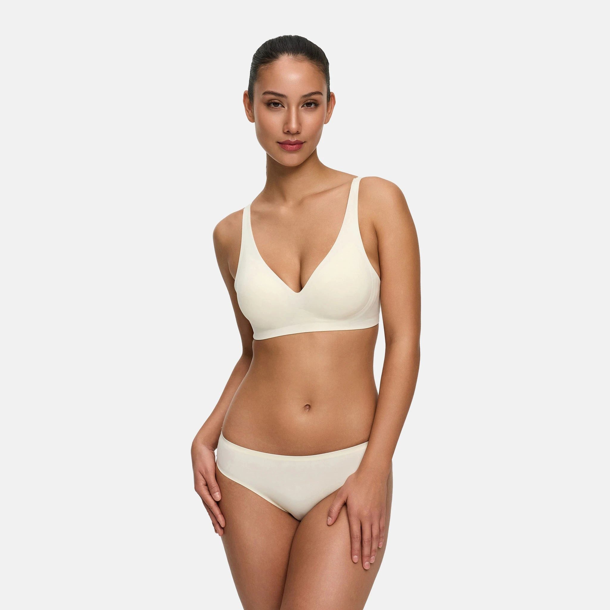 CREAMY Slip Slip mit Spitze, 3er Pack-Weiß-XS