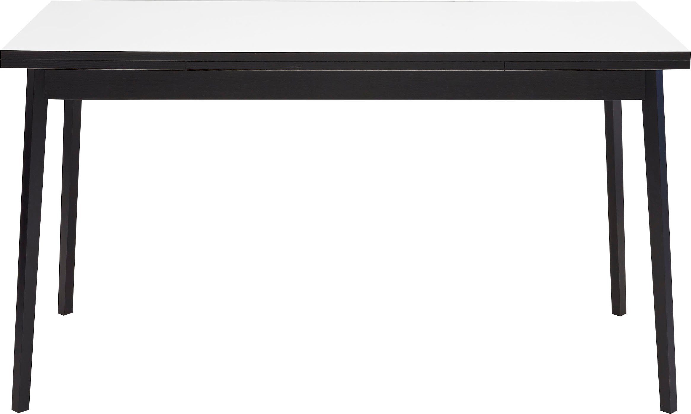 Massivholz Esstisch Single, Hammel aus in Hammel Tischplatte Furniture und Melamin Gestell by cm, Weiß/Schwarz 120(220)x80 Basic