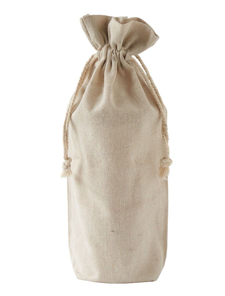 Aufbewahrungstasche 2 Flaschenbeutel, Leinenbeutel mit Kordel, Geschenkbeutel - 37x16 cm