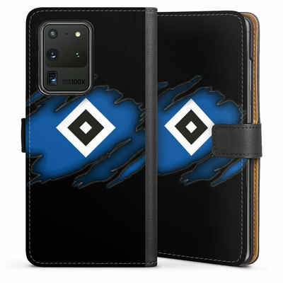 DeinDesign Handyhülle Hamburger SV HSV Offizielles Lizenzprodukt HSV Scratch, Samsung Galaxy S20 Ultra 5G Hülle Handy Flip Case Wallet Cover