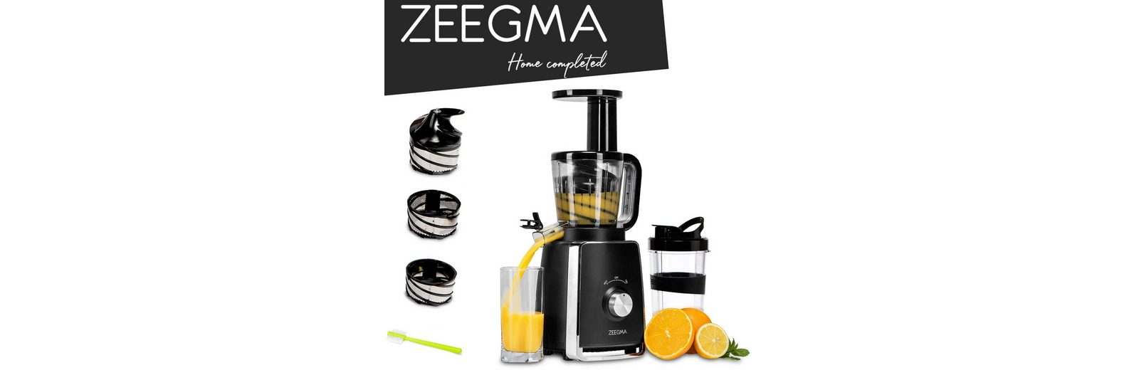 Zeegma Slow Juicer SAP, 450 W, leicht zu reinigen 0,9 l Flasche