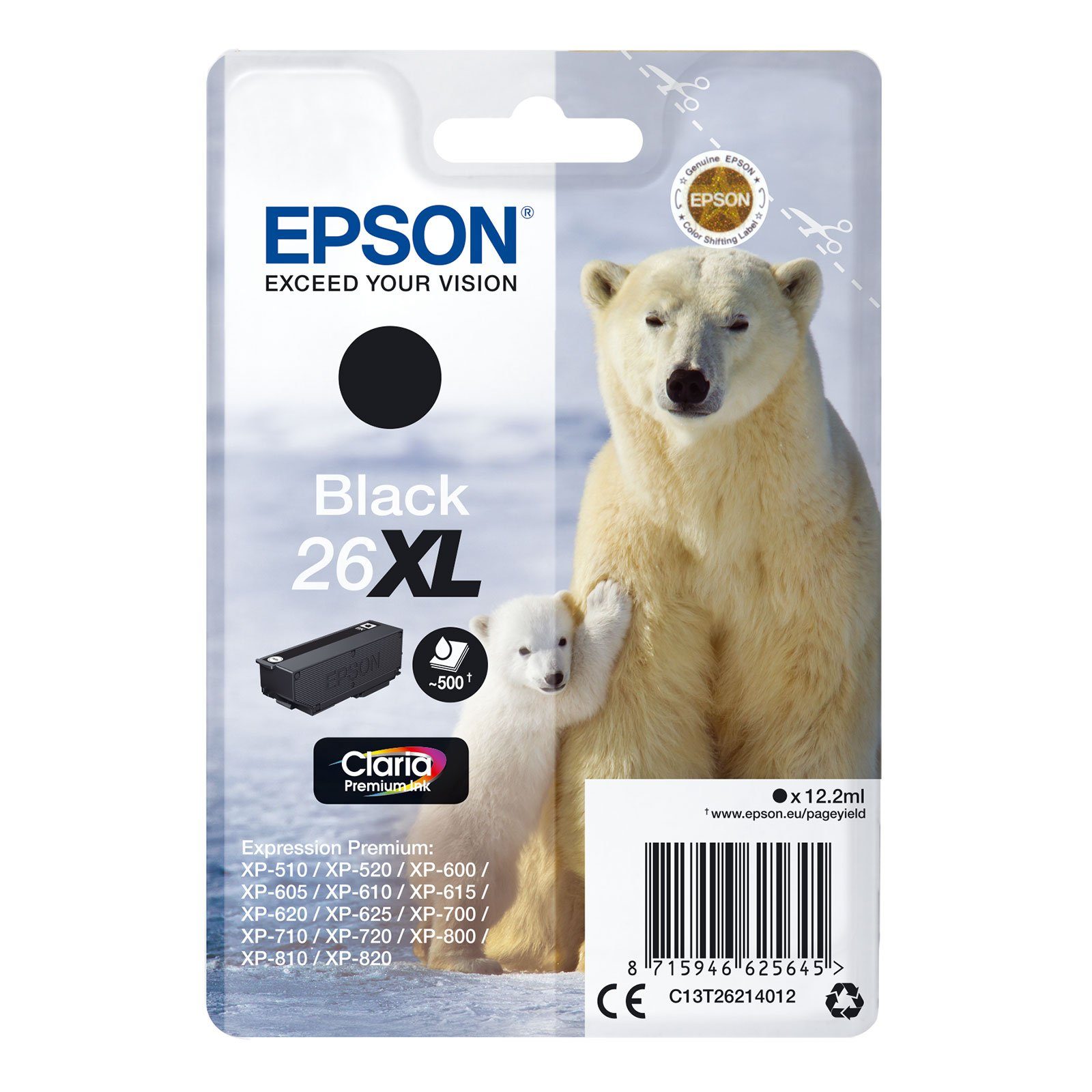 Epson C13T26214012 Tintenpatrone Eisbär 26XL