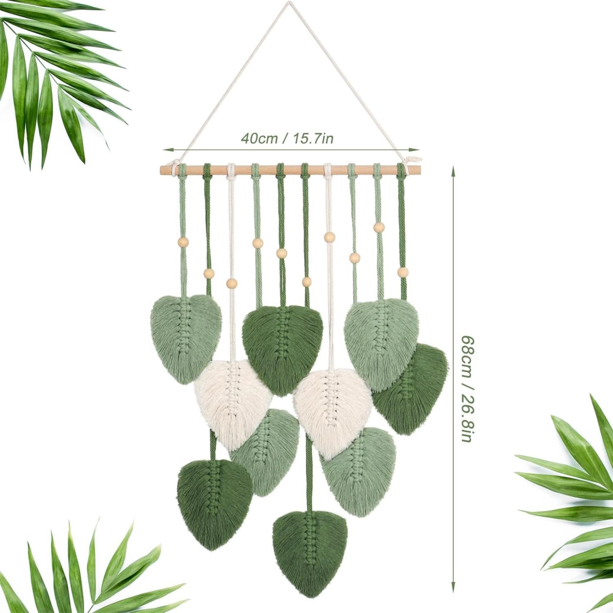 Zyronn Hängedekoration Makramee Wandbehang, 40 × 100 cm Wandbehang Boho Deko