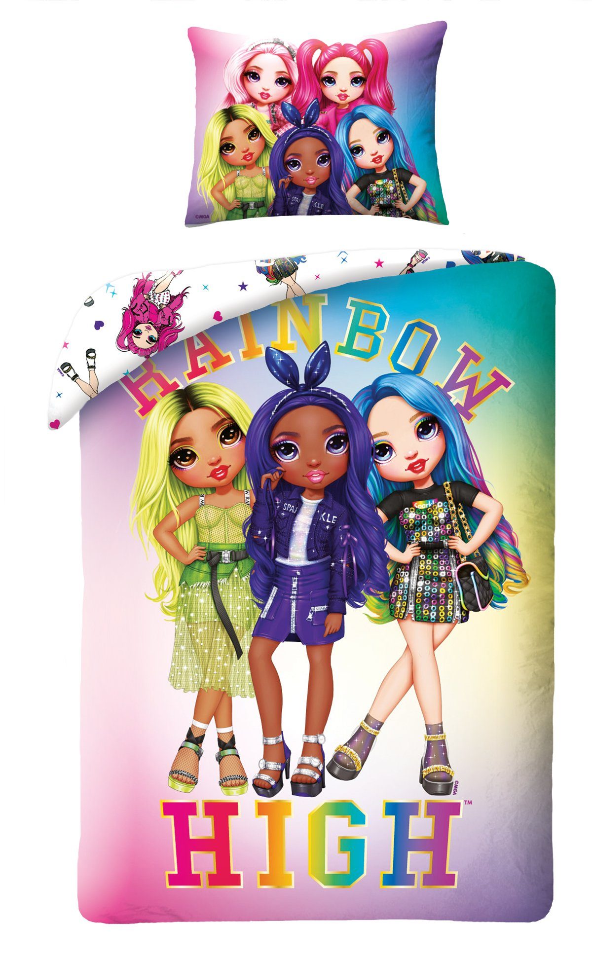 Rainbow High Kinderbettwäsche Rainbow High Bettwäsche 160 x 200 cm günstig online kaufen